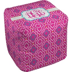 Colorful Trellis Cube Pouf Ottoman - 13" (Personalized)