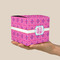 Colorful Trellis Cube Favor Gift Box - On Hand - Scale View