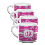 Colorful Trellis Double Shot Espresso Cups - Set of 4 (Personalized)