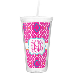 Colorful Trellis Double Wall Tumbler with Straw (Personalized)