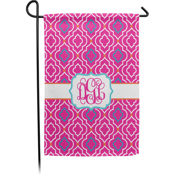 Custom Colorful Trellis Small Garden Flag - Single Sided w/ Monograms