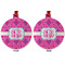 Colorful Trellis Metal Ball Ornament - Front and Back