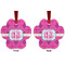 Colorful Trellis Metal Paw Ornament - Front and Back