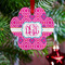 Colorful Trellis Metal Paw Ornament - Lifestyle