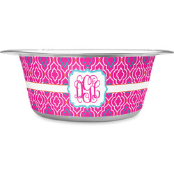 Colorful Trellis Stainless Steel Dog Bowl - Small (Personalized)