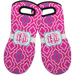 Colorful Trellis Neoprene Oven Mitts - Set of 2 w/ Monogram