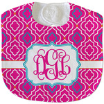 Colorful Trellis Velour Baby Bib w/ Monogram