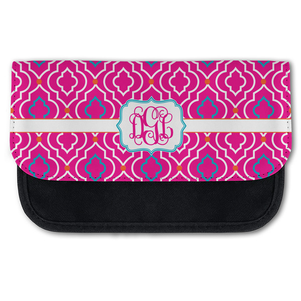 Custom Colorful Trellis Canvas Pencil Case w/ Monogram