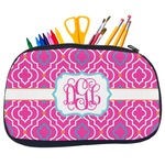 Colorful Trellis Neoprene Pencil Case - Medium w/ Monogram