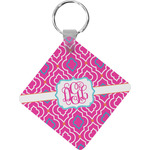 Colorful Trellis Diamond Plastic Keychain w/ Monogram