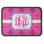 Colorful Trellis Iron On Rectangle Patch w/ Monogram