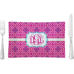 Colorful Trellis Glass Rectangular Lunch / Dinner Plate (Personalized)