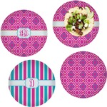 Colorful Trellis Set of 4 Glass Lunch / Dinner Plate 10" (Personalized)