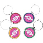 Colorful Trellis Wine Charms (Set of 4) (Personalized)