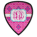 Colorful Trellis Iron on Shield Patch A w/ Monogram