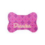 Colorful Trellis Bone Shaped Dog Food Mat (Small) (Personalized)