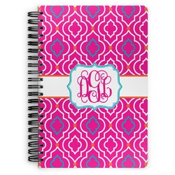 Colorful Trellis Spiral Notebook - 7x10 w/ Monogram