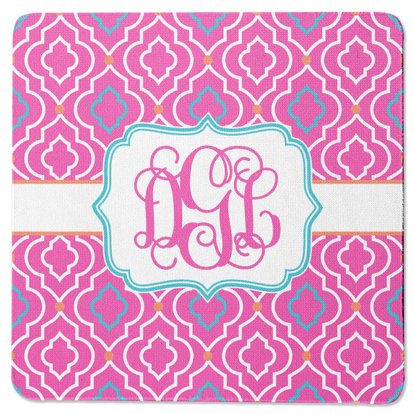 Custom Colorful Trellis Square Rubber Backed Coaster (Personalized)