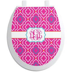 Colorful Trellis Toilet Seat Decal - Round (Personalized)