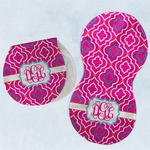 Colorful Trellis Burp Pads - Velour - Set of 2 w/ Monogram