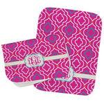 Colorful Trellis Burp Cloths - Fleece - Set of 2 w/ Monogram