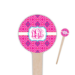 Colorful Trellis 4" Round Wooden Food Picks - Double Sided (Personalized)