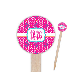 Colorful Trellis 6" Round Wooden Food Picks - Single Sided (Personalized)