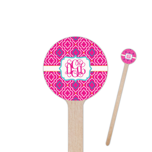 Custom Colorful Trellis 7.5" Round Wooden Stir Sticks - Double Sided (Personalized)