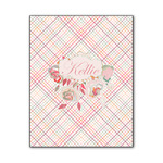 Modern Plaid & Floral Wood Print - 11x14 (Personalized)