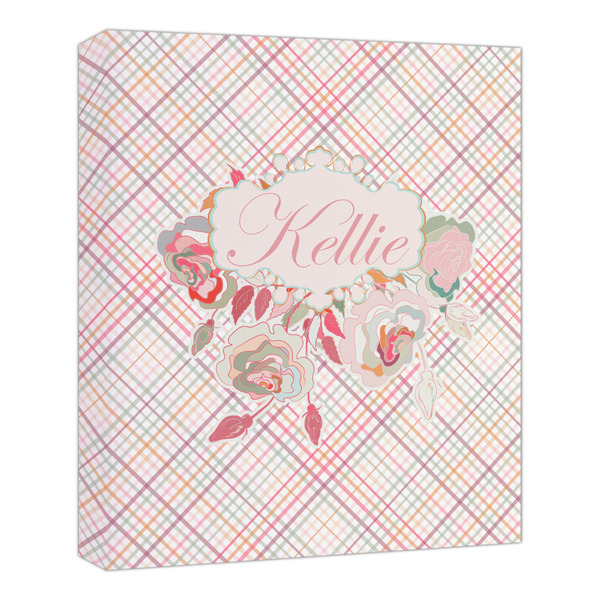 Custom Modern Plaid & Floral Canvas Print - 20x24 (Personalized)