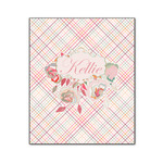 Modern Plaid & Floral Wood Print - 20x24 (Personalized)