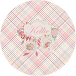 Modern Plaid & Floral Multipurpose Round Labels - 3" (Personalized)