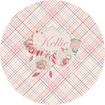 Modern Plaid & Floral Multipurpose Round Labels - 5" (Personalized)