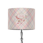 Modern Plaid & Floral 8" Drum Lamp Shade - Fabric (Personalized)