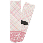 Modern Plaid & Floral Adult Crew Socks