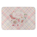 Modern Plaid & Floral Anti-Fatigue Kitchen Mat (Personalized)