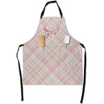 Modern Plaid & Floral Apron With Pockets w/ Name or Text