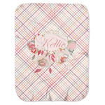 Modern Plaid & Floral Baby Swaddling Blanket (Personalized)