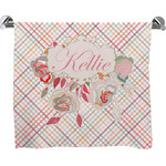 Modern Plaid & Floral Bath Towel (Personalized)