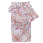 Modern Plaid & Floral Bath Towel Set - 3 Pcs (Personalized)