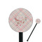 Modern Plaid & Floral Black Plastic 5.5" Stir Stick - Round - Closeup