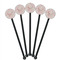 Modern Plaid & Floral Black Plastic 5.5" Stir Stick - Round - Fan View