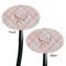 Modern Plaid & Floral Black Plastic 7" Stir Stick - Double Sided - Oval - Front & Back