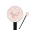 Modern Plaid & Floral Black Plastic 7" Stir Stick - Round - Closeup