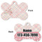 Modern Plaid & Floral Bone Shaped Dog Tag - Front & Back