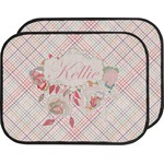 Modern Plaid & Floral Car Floor Mats (Back Seat) (Personalized)