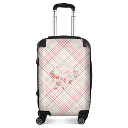 Modern Plaid & Floral Suitcase - 20" Carry On (Personalized)