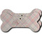 Modern Plaid & Floral Ceramic Flat Ornament - Bone Front & Back Double Print