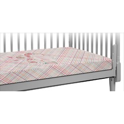 Modern Plaid & Floral Crib Fitted Sheet (Personalized)