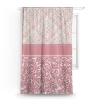 Modern Plaid & Floral Curtain - 50"x84" Panel